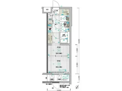ブライズ堀切菖蒲園(1K/2階)の間取り写真