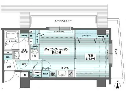 フェニックス高円寺伍番館(1DK/6階)の間取り写真