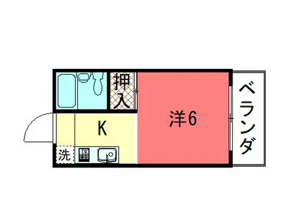 ヴィラ里ノ前(1K/3階)の間取り写真