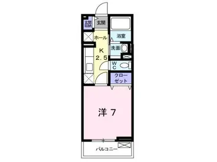 アリアーテ 西明石(1K/1階)の間取り写真