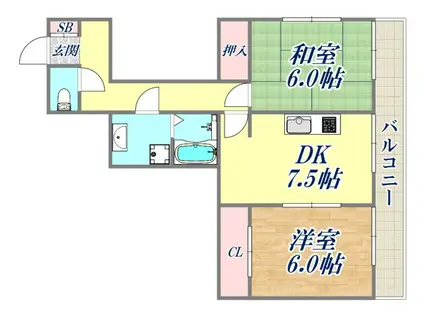 高照マンション1(2DK/2階)の間取り写真
