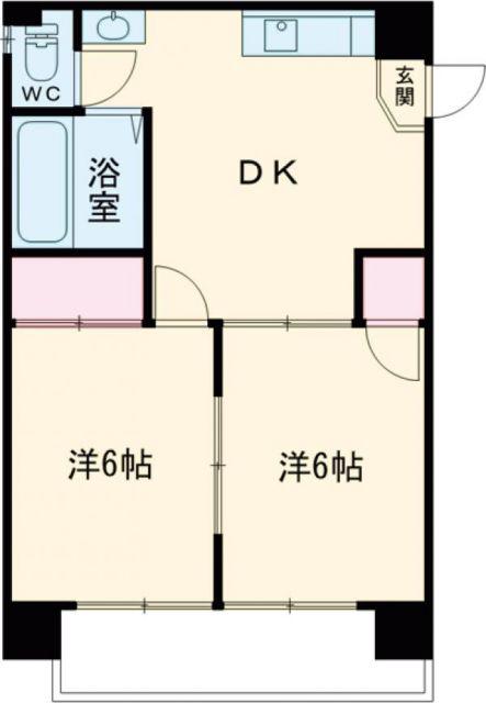メゾン宝(2DK/3階)の間取り写真
