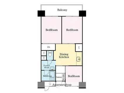 ドルフ磯子(3DK/6階)の間取り写真