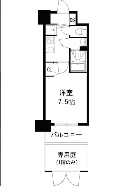 ディームス江坂(1K/13階)の間取り写真