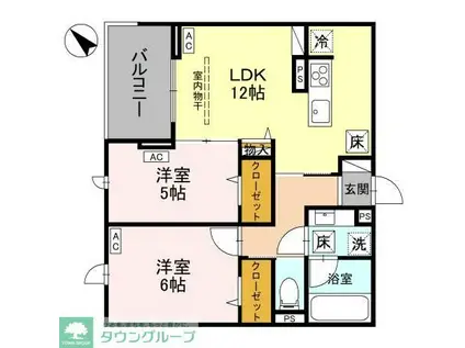 D-ROOM美園2丁目PJ(2LDK/2階)の間取り写真