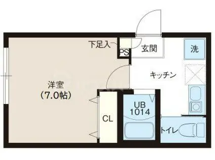 レピュア蓮根レジデンスII(1K/3階)の間取り写真