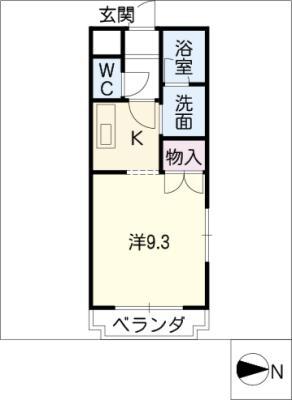 エール白須賀(1K/2階)の間取り写真