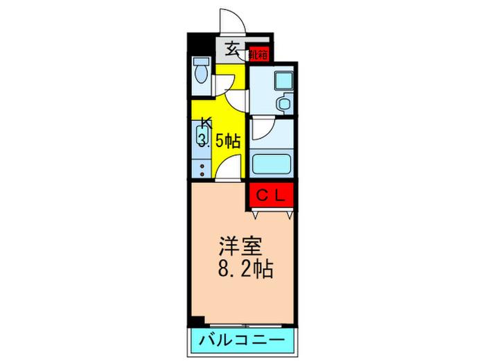 SA-COURT(1K/4階)の間取り写真