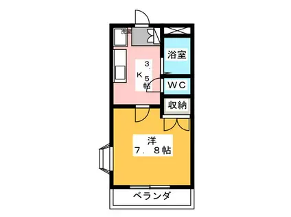 シェモア(1K/3階)の間取り写真