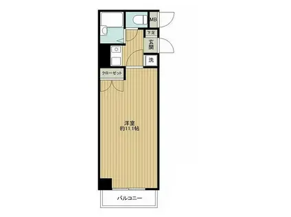 メインステージ不動前(1K/5階)の間取り写真