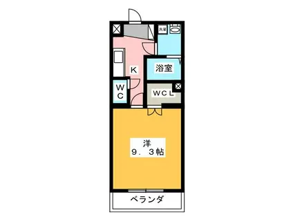 ヴィヴル ミュウII(1K/2階)の間取り写真