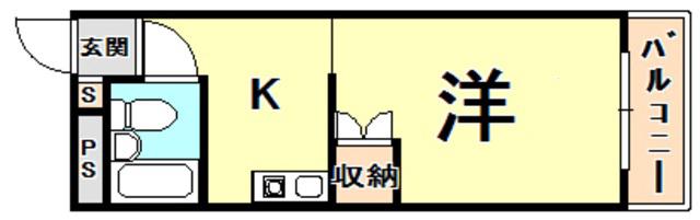 VILLA 11(1K/2階)の間取り写真