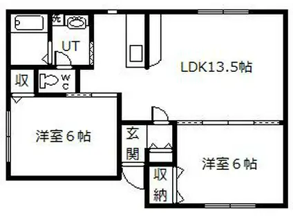 メゾン旭町1・1(2LDK/2階)の間取り写真