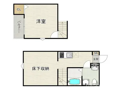 マーレ別府(1K/1階)の間取り写真