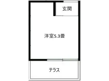 小松レジデンス(ワンルーム/1階)の間取り写真