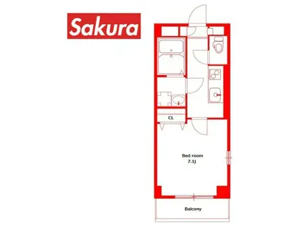 南幸町N・Sコート(1K/4階)の間取り写真