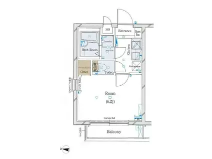 ヴォーガコルテ江古田(1K/3階)の間取り写真