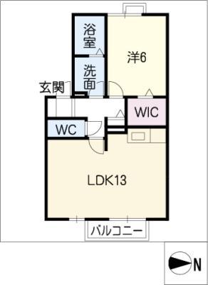 セジュール藤塚(1LDK/1階)の間取り写真