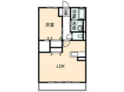 エコール(1LDK/1階)の間取り写真