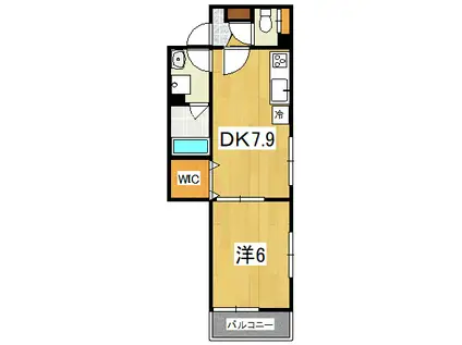 CASA MIA(1DK/1階)の間取り写真