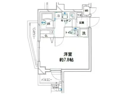 パレステュディオ代々木II(1K/2階)の間取り写真