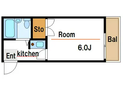 リブレ一之江(1K/1階)の間取り写真