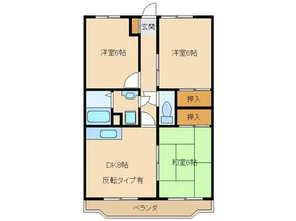 アルテミス立野(3DK/4階)の間取り写真