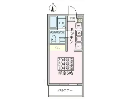 バーンフリート横浜七番館(ワンルーム/1階)の間取り写真