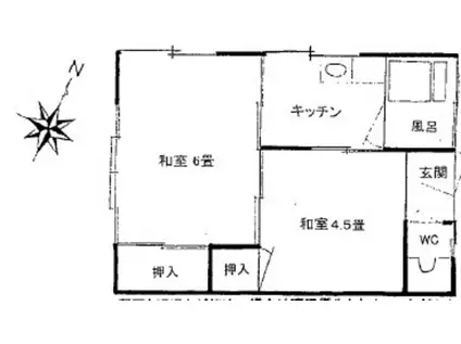 扶美伍荘(2DK/2階)の間取り写真