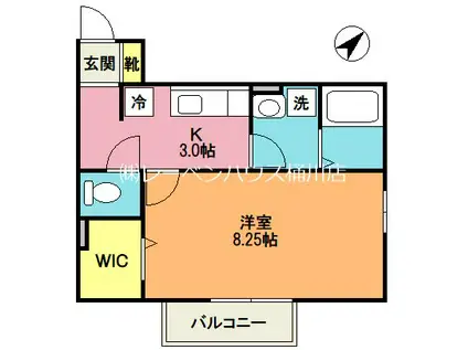 SD VI(1K/2階)の間取り写真