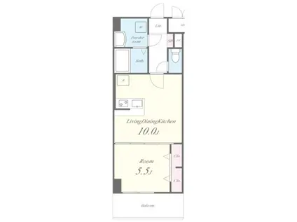 リッツ・アヴェニュー(1LDK/2階)の間取り写真