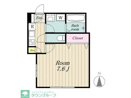 グランドソレイユ(1K/1階)の間取り写真