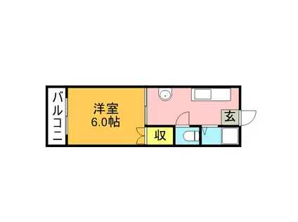 サンライフ和白東(1K/3階)の間取り写真