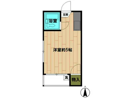 スカイハイツ(ワンルーム/2階)の間取り写真