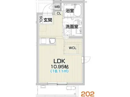 アヴァンセ桜山(ワンルーム/3階)の間取り写真