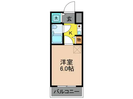 プレステージ多良見(1K/5階)の間取り写真