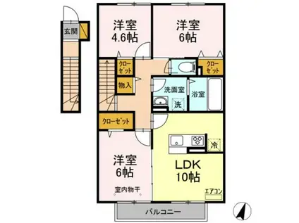 トップ13(3LDK/2階)の間取り写真