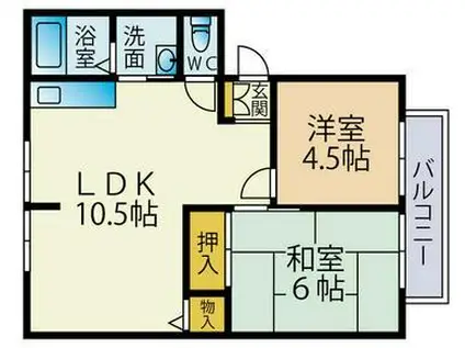 メゾンイール 野洲市市三宅(2LDK/1階)の間取り写真