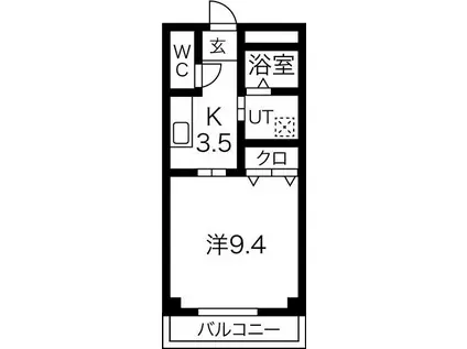 アーバンコート志貴崎(1K/1階)の間取り写真