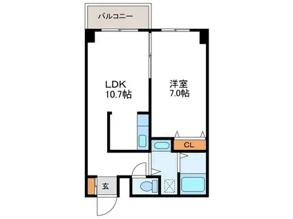 APT-K アプト-ケイ(1LDK/6階)の間取り写真
