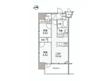 シーズンフラッツ大森エアリー(2LDK/8階)の間取り写真