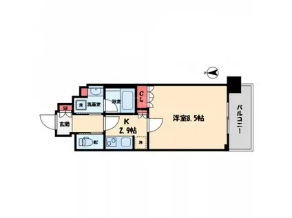 リーガル靱本町(1K/5階)の間取り写真