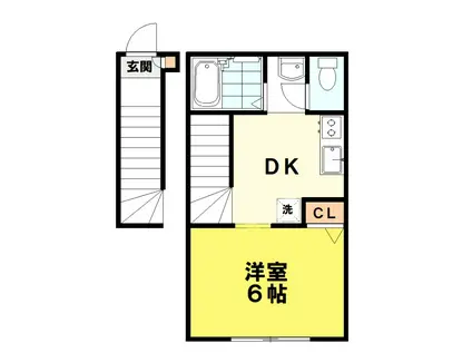 フォレスタ常盤台(1DK/2階)の間取り写真