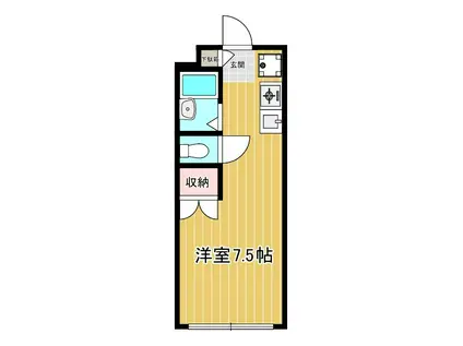 エステート東中野(ワンルーム/2階)の間取り写真