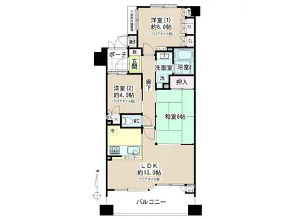 ナイスアーバンスクエア横濱鶴見(3LDK/3階)の間取り写真