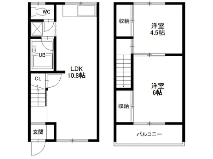 コーポ松岡 C・D棟(2LDK/1階)の間取り写真