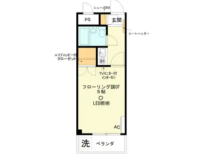 長谷マンション(ワンルーム/2階)の間取り写真