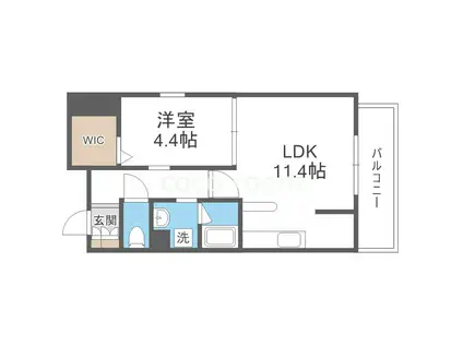 ロイジェント玉川(1LDK/8階)の間取り写真