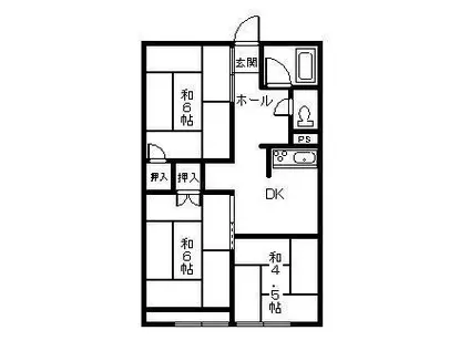 サンハイツ大柳(3K/2階)の間取り写真