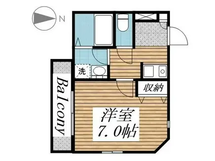 ケイズパレス綾瀬(1K/3階)の間取り写真